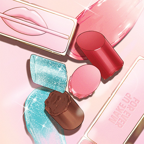Shimmery or semi-matte look